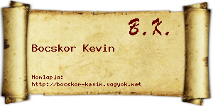 Bocskor Kevin névjegykártya